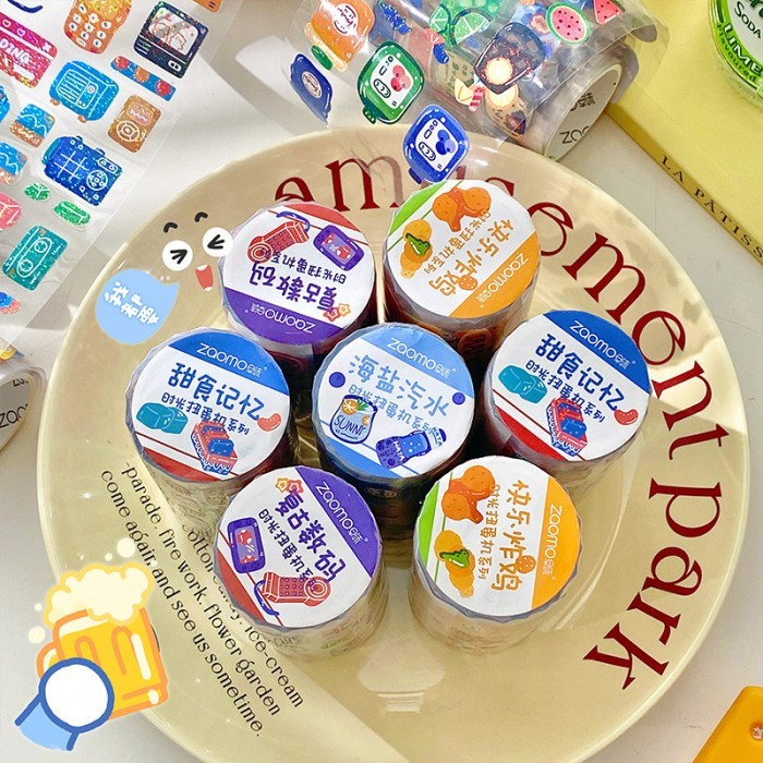 1 Roll Sticker Deco Korean Food Journal DIY Decoration Sticker Lucu Cartoon
