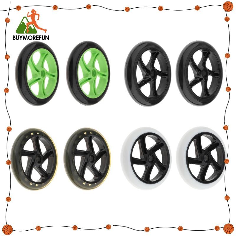 [BuyMoreFun] 2 Buah Ban Roda Depan Belakang Skuter Tendangan 7 Inci, Aksesori Senyap untuk Anak-anak