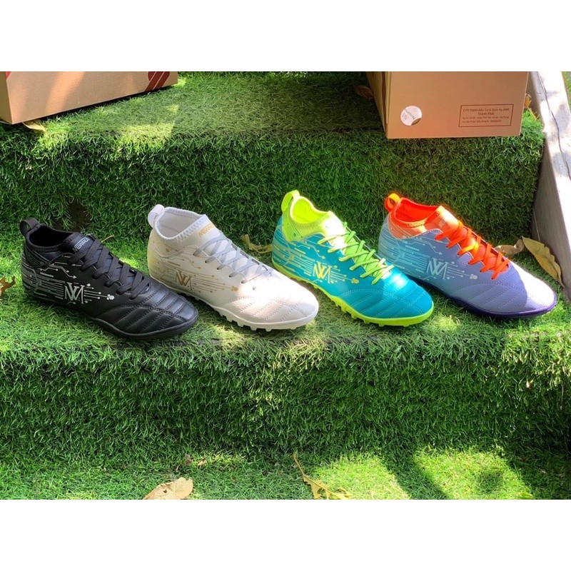 Sepatu sepak bola rumput sintetis leher tinggi Newmos Warrior Asli dengan sol penuh, bentuk yang pas