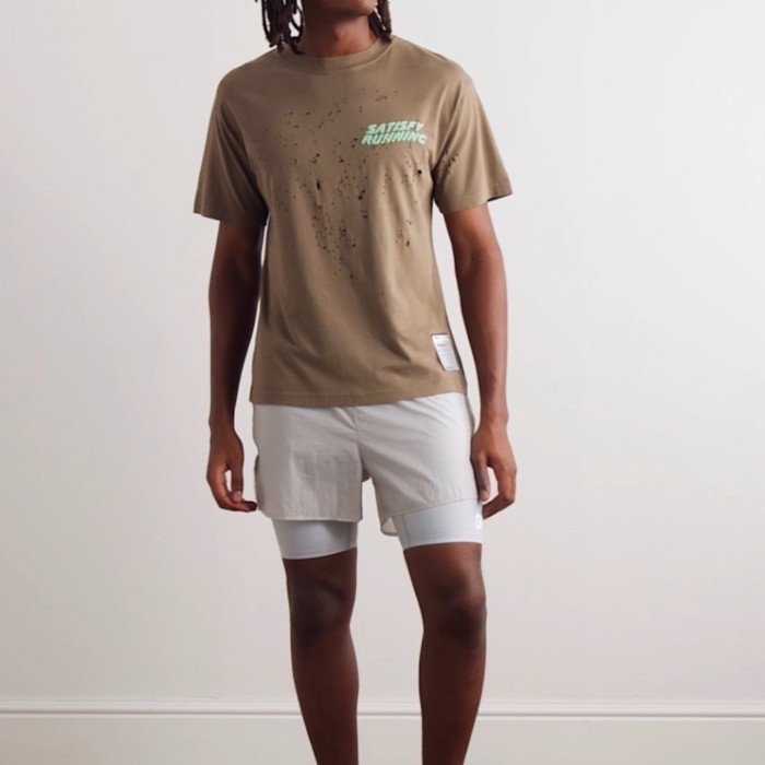 Paddock Satisfy Mothtec Tee 'Satisfy Running' - Aged Brown