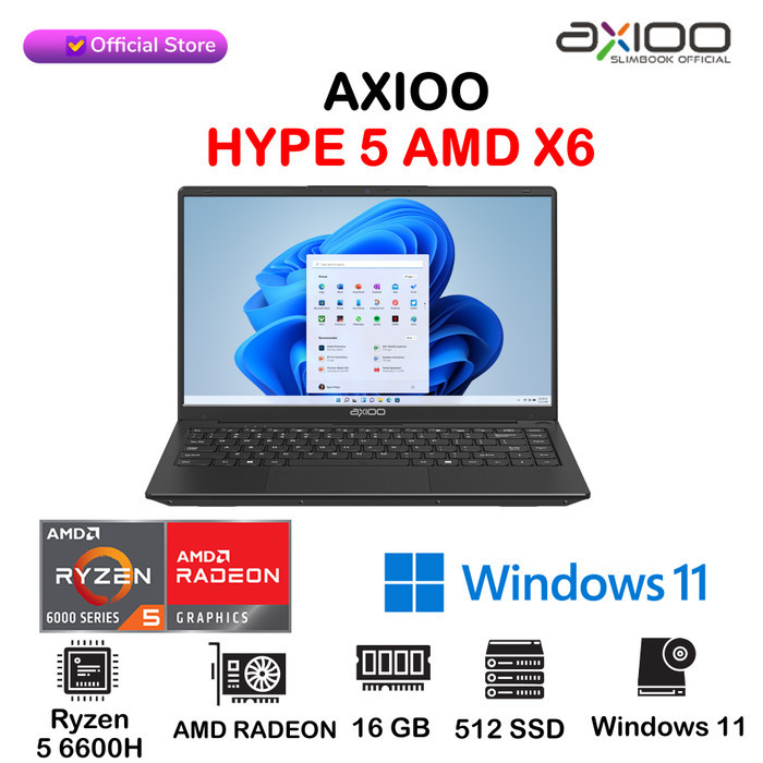 Laptop Axioo Hype 5 Amd X6 Ryzen 5 6600H 16Gb 512Gb Windows 11