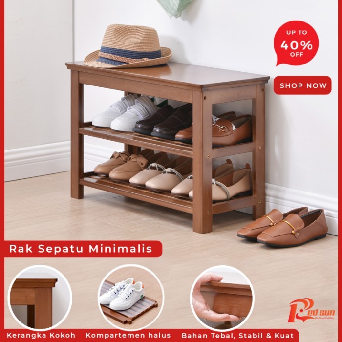 Rak Sepatu Kayu Rak Sepatu Minimalis Rak Sepatu Tutup Tempat Sepatu
