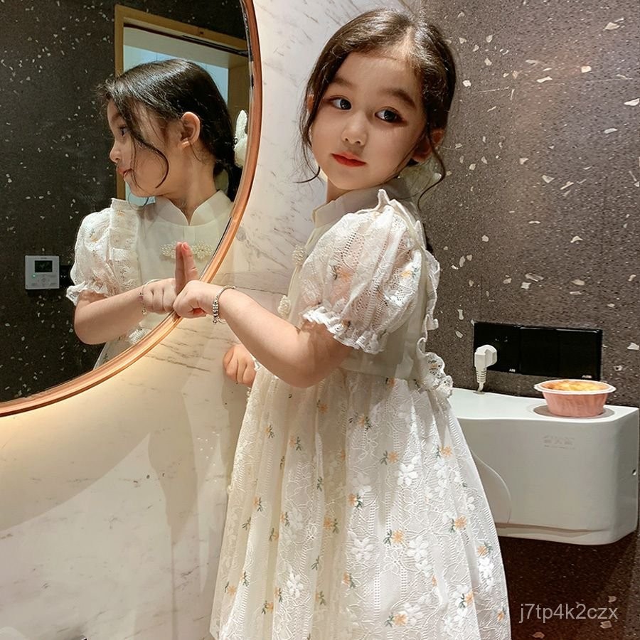 Gaun Musim Panas Cheongsam Anak Perempuan Gaun Putri Lolita Gaun Anak