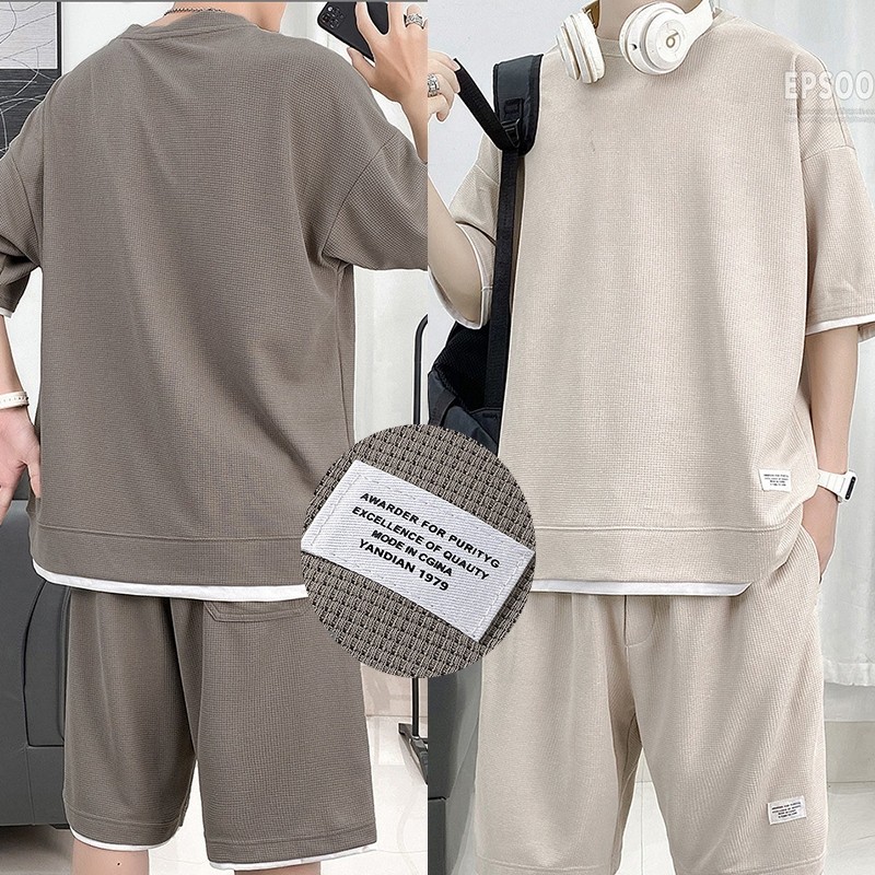 HOT DEALS Setelan pria satu baju setelan pria tshirt baju korea pria kemeja boxy pria uniseks baju