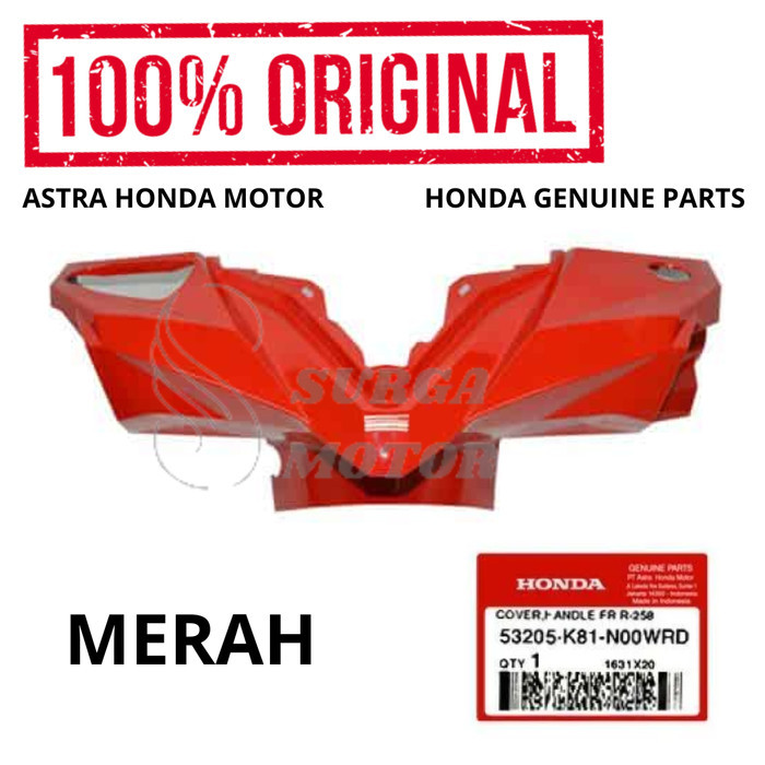 Cover Handle Stang Stir Batok Depan Merah New Beat Sporty Esp K81 Original Honda Ahm 53205-K81-N00Wr