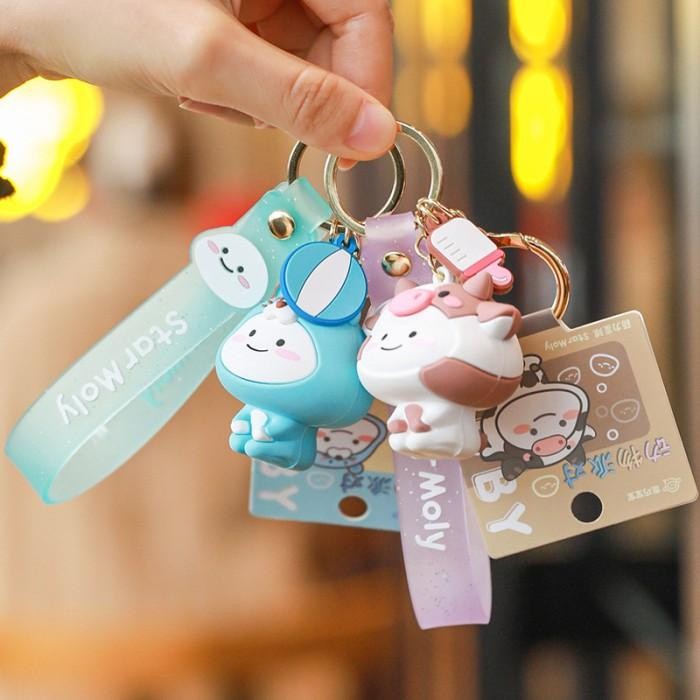 Keychain Quby Pentol Cute Ganci Gantungan Kunci Star Moly Hadiah Kado