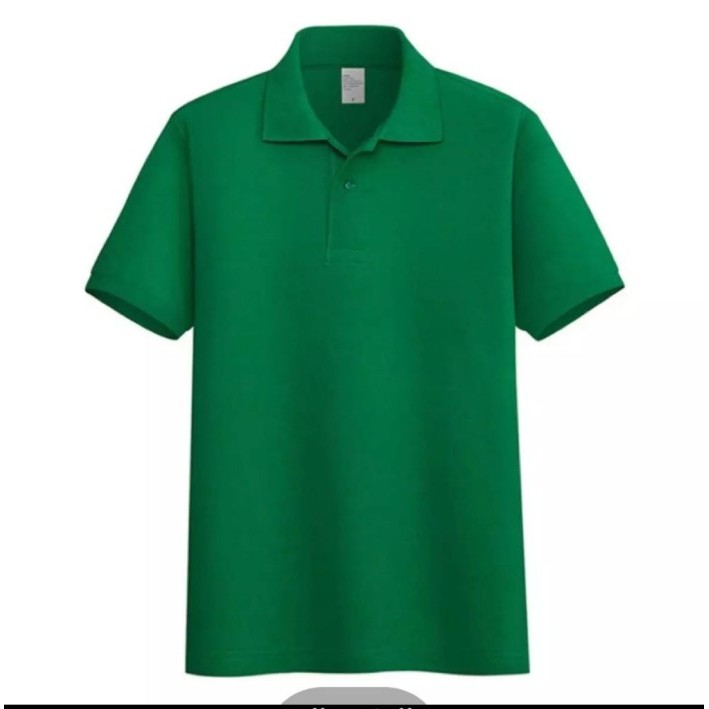 Kaos polo shirt polos kaos kerah pria seragam polos hijau fuji daun