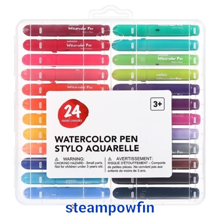 

TERLARIS! Miniso Watercolor Pen 12 Color - Spidol Air Warna Warni Japan