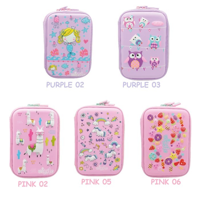 

WIGGLE Tempat Pensil Hardcase Pencil Case Double Zipper for Girl