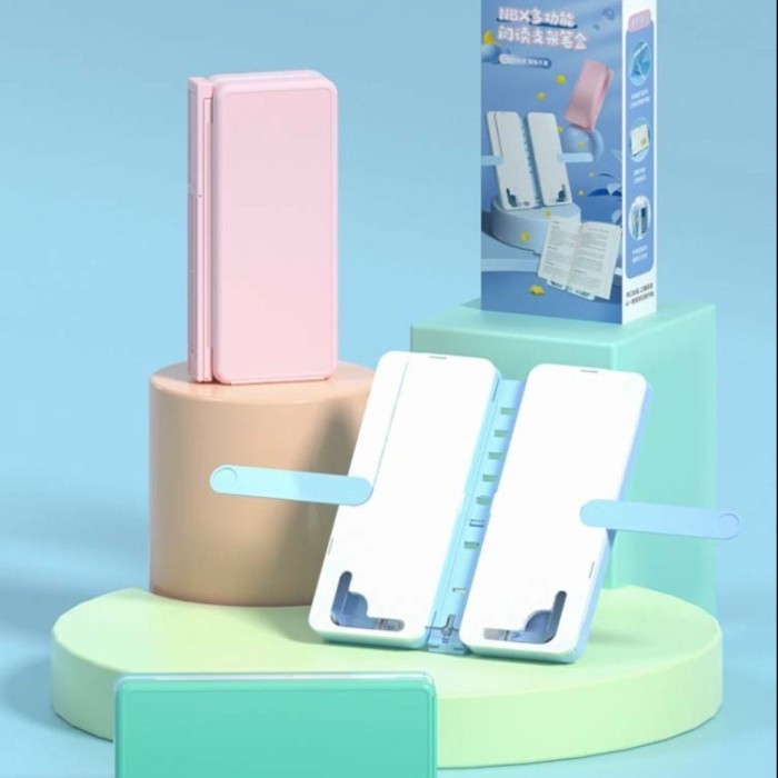 

Kotak Pensil Anak Sekolah Motif Polos Dengan White Board + Book Stand