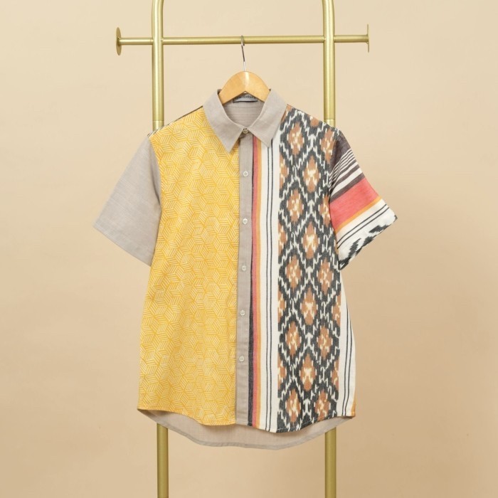 Kemeja Batik Cowok M1136 Cream