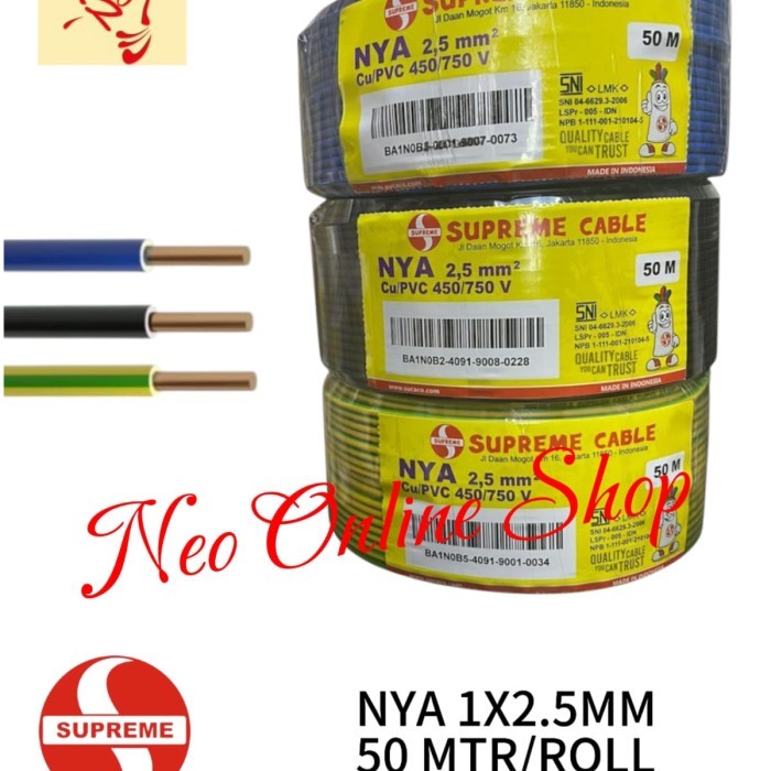 Kabel Supreme Nya 1X2.5 1X2,5 Mm Rol 50 Meter