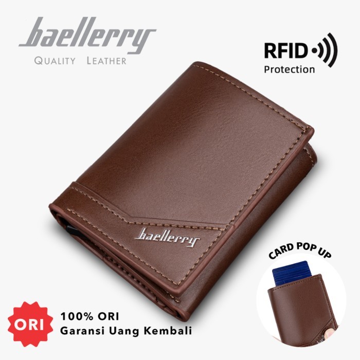

TERLARIS BAELLERRY K9214 DOMPET PRIA LIPAT PENDEK KARTU BAHAN KULIT PU LEATHER PREMIUM BAEOS