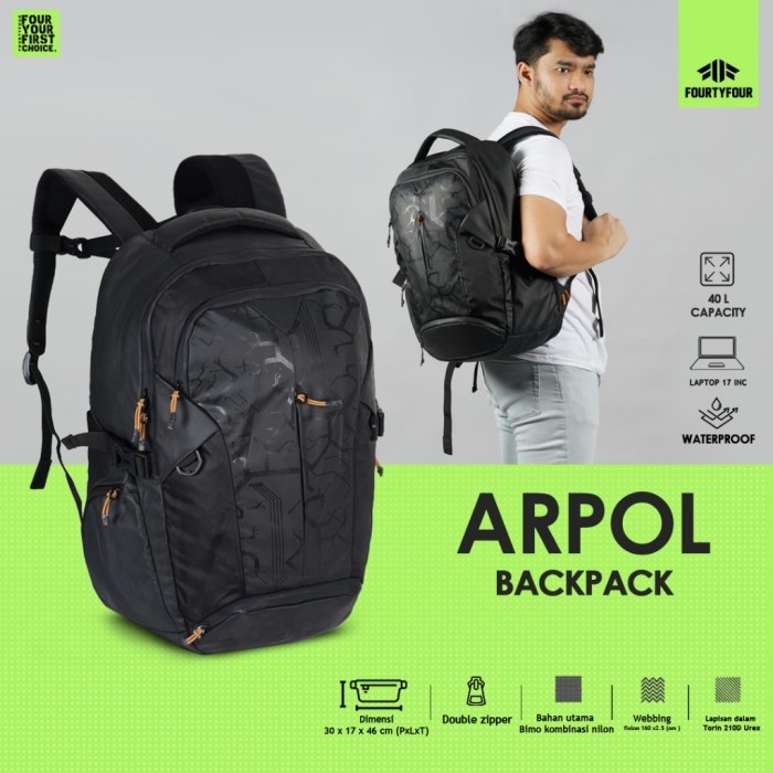 

TERLARIS FOURTYFOUR ARPOL - RANSEL PRIA - BACKPACK PRIA PREMIUM WATERPROOF MURAH!!! MURAH