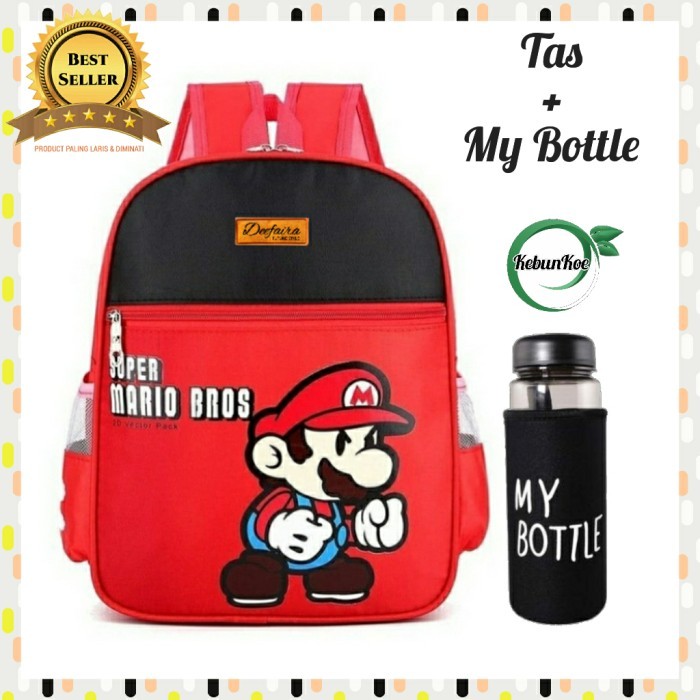 Tas Anak Perempuan-Laki Laki Tas Karakter Mario-Doraemon-Hello Kitty