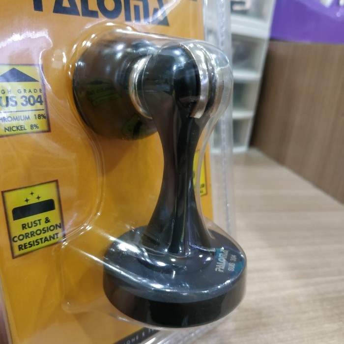 DOOR STOPPER PENAHAN PINTU MAGNET TEMBOK HITAM BLACK PALOMA DSP 245