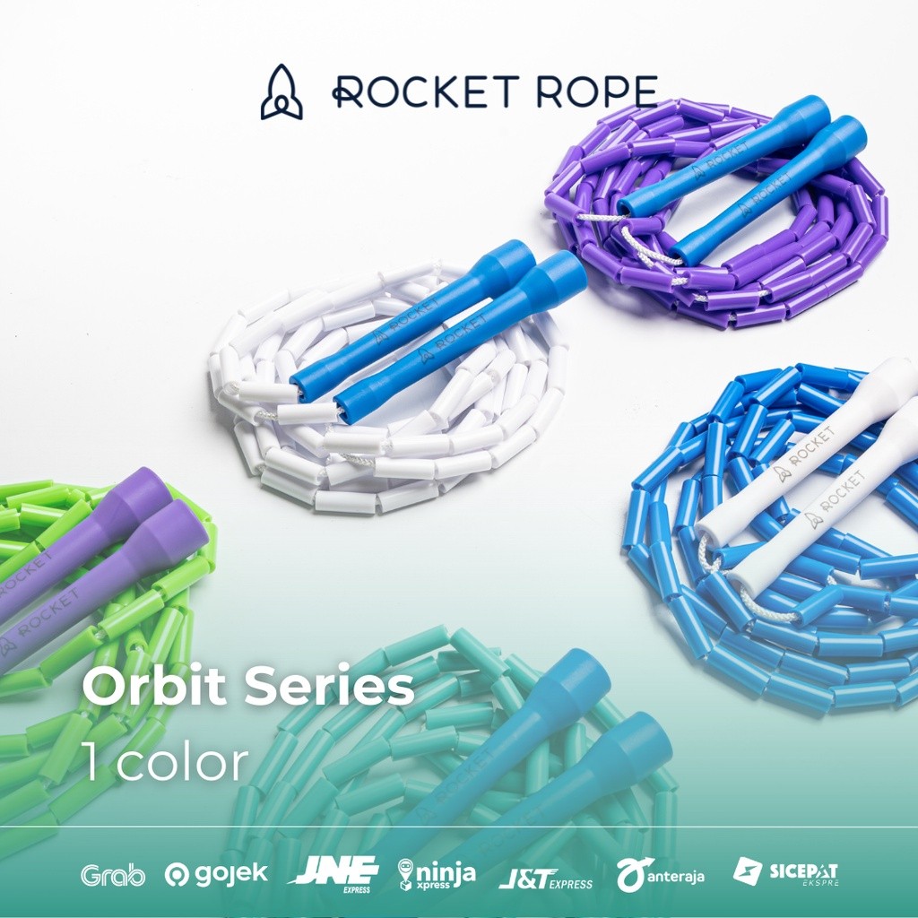 Roet Rope 1 Color Beaded Jump Rope Orbit Erie Hort Handle Bead Jumprope Ipg Rope Lompat Tali Fitne
