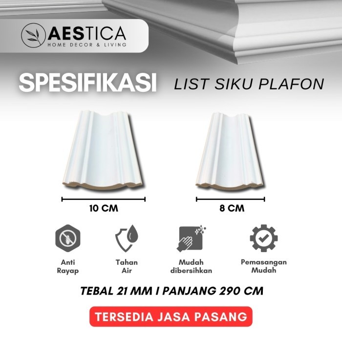 Lis Siku Aksesoris List Plafon Pvc Dekorasi Dinding Rumah Aestica Best Quality