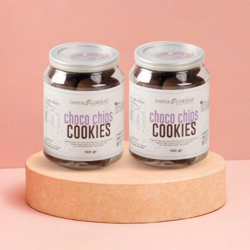 

[Bundle 2Pcs] Dapur Cokelat - Choco Chips Cookies 100 Gram In A Can Premium Cemilan Kue Kering Tanpa