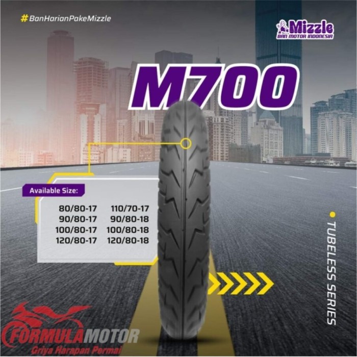 Ban Mizzle 110/70-17 Tubeless (Pilih Tipe) - Ban Motor Ring 17 Tubles