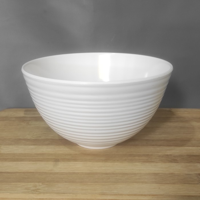 .........] Mangkok Kaki Ulir Datar 6inch Putih Gading Melamin W3006 Golden Dragon