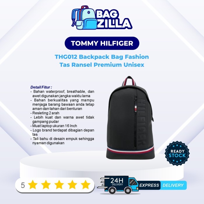 TOMMY HILFIGER THG012 Backpack Bag Fashion - Tas Ransel Premium Unisex