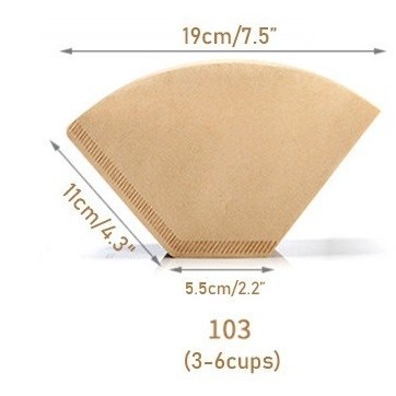 BESAR UK 103 Kertas Filter Drip Coffee Filter Paper 3to6cup Isi 100pcs