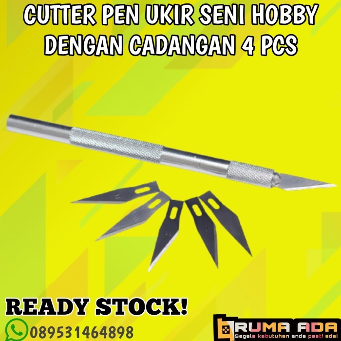

CUTTER PEN UKIR SENI HOBI CADANGAN MATA CUTTER 4 PCS