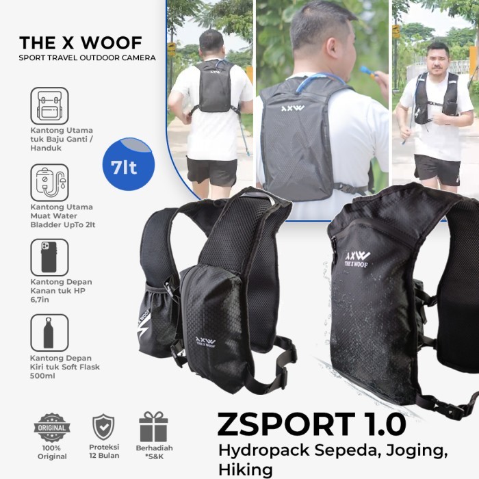 Tas Hydropack Sepeda Lari Hiking Outdoor Motor Hydration Pack Tas Trail The X Woof Zsport1