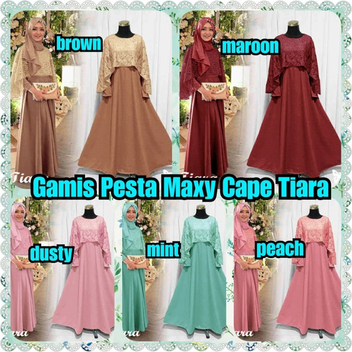 Gamis Pesta Maxy Cape Tiara