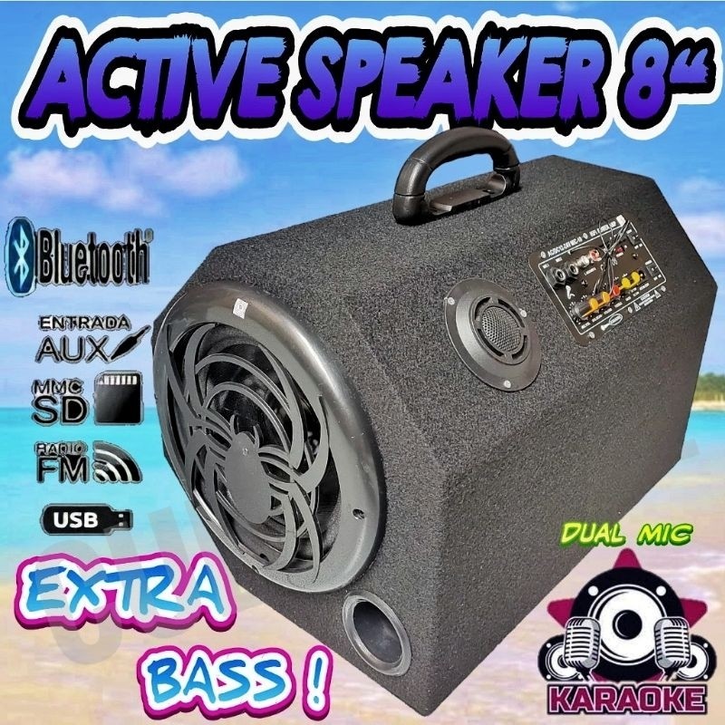 Speaker Aktif Bluetooth 8 Inch Karaoke Rakitan