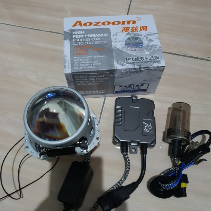 Hi End Projie Aozoom + Hid Legend R8 55W Flat Cut Off Rata 3Inch Blue