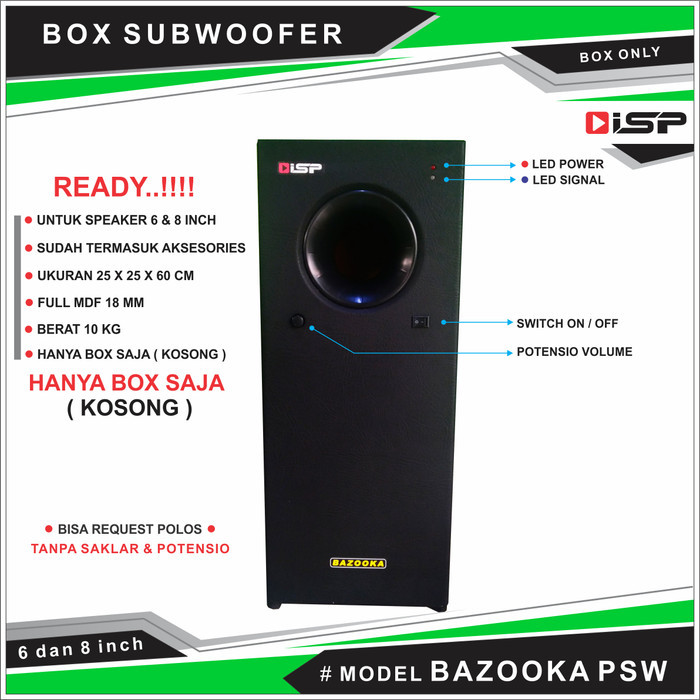 box subwoofer psw 500 bazooka 8 inch