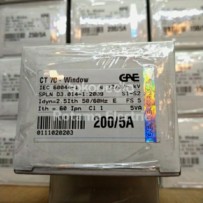 Ct 200/5A Gae, Ct 70, 200/5A , Class 1: 5Va Current Transformer 200/5A