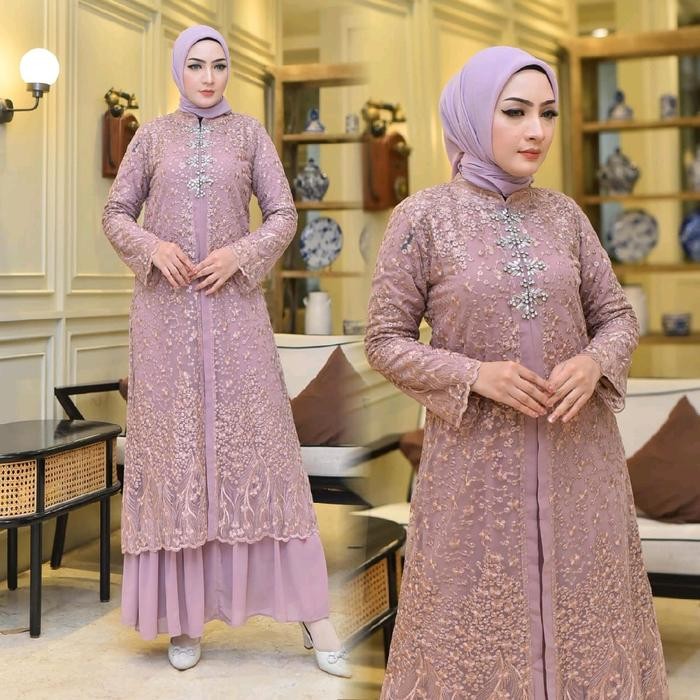New Product Khintani Dress Cardi Kombinasi Payet By Pelangi Gamis Muslim Wanita Tile Premium