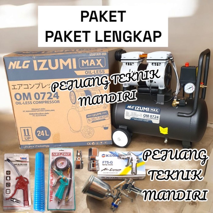 READY STOK MESIN KOMPRESOR ANGIN OILLESS IZUMI MAX OM 0724 / IZUMI MAX OM0724