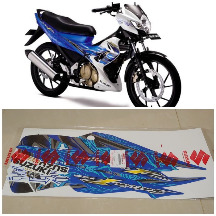Striping Satria Fu 2011 Biru Putih Original SGP