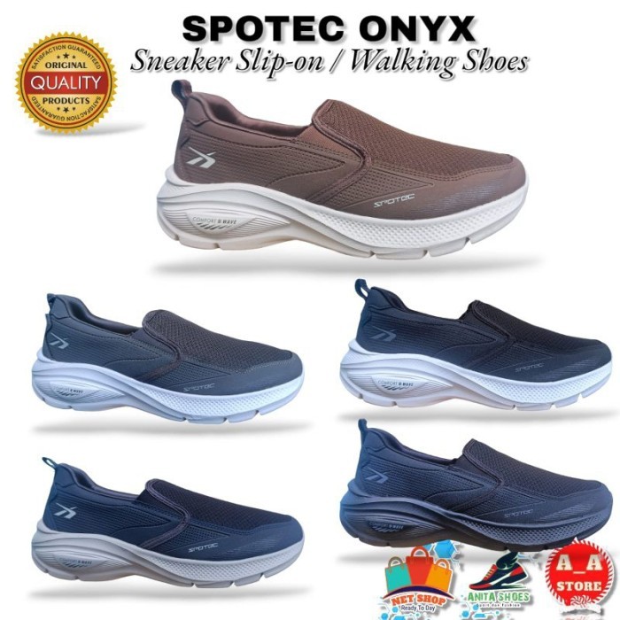 TERLARIS SEPATU SLIP ON PRIA SPOTEC ONYX SEPATU SNEAKER TANPA TALI MURAH MURAH