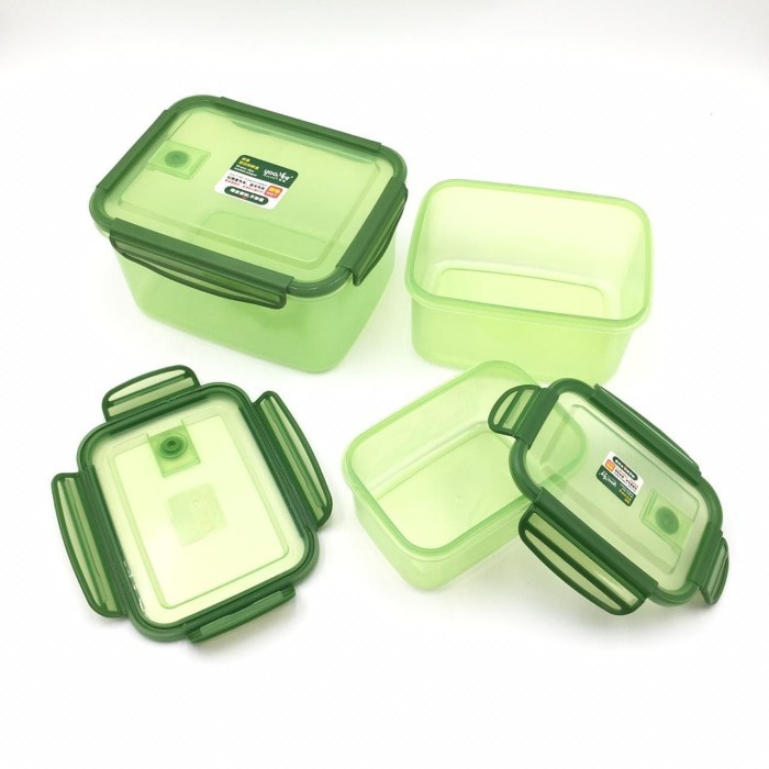LOCK AND LOCK YOOYEE TEMPAT MAKAN FOODSAVER STORAGE TOPLES ISI 3