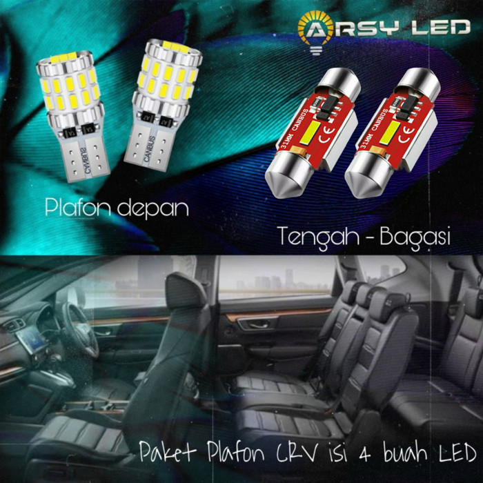 Lampu Plafon Kabin LED Mobil CR-V CRV Gen 4 Gen 5 isi 4 Ultimate