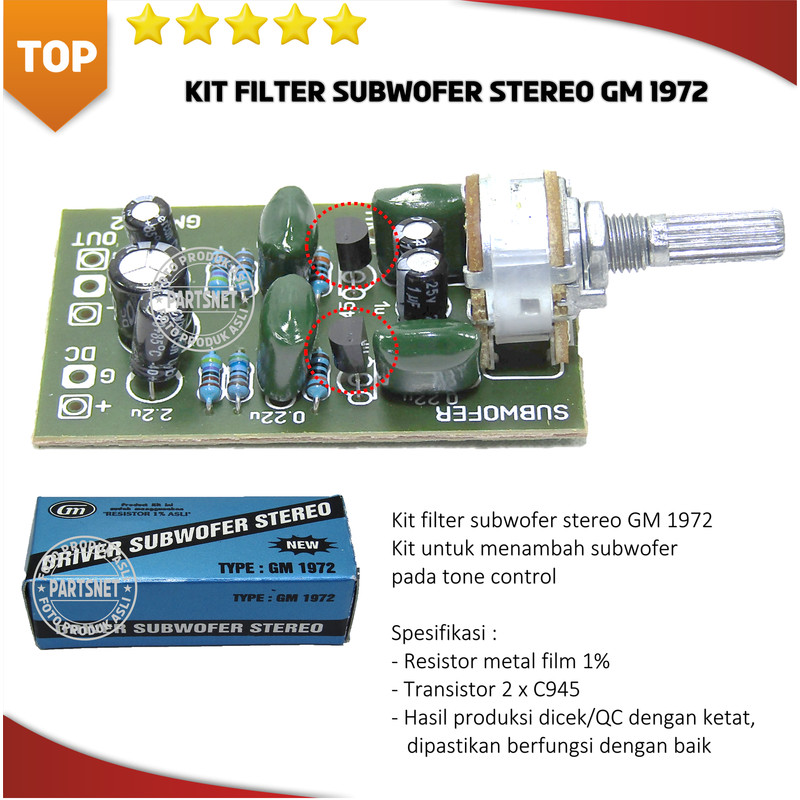 Kit filter subwofer stereo GM 1972