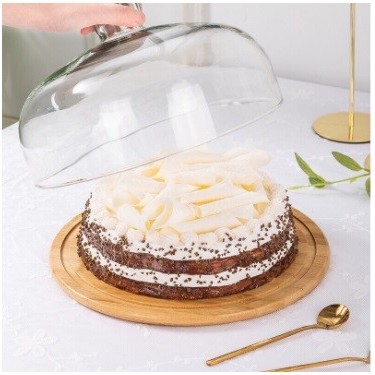 Tempat Kue Kayu Tutup Kaca / Wooden Cake Stand /Cake Tray Wooden Glass #Gratisongkir #Sale #Discount