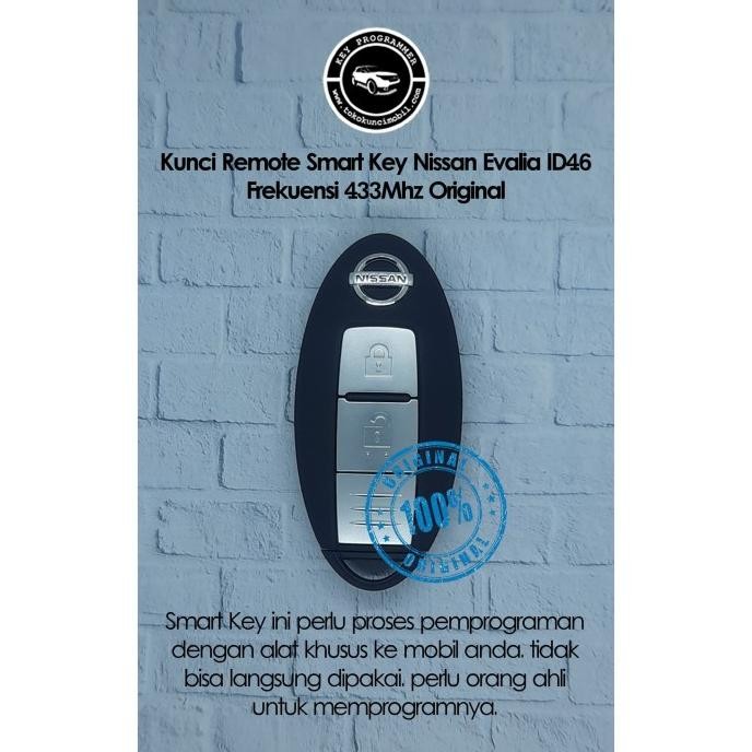 Kunci Remote Smart Key Nissan Evalia ID46 Frekuensi 433Mhz Original