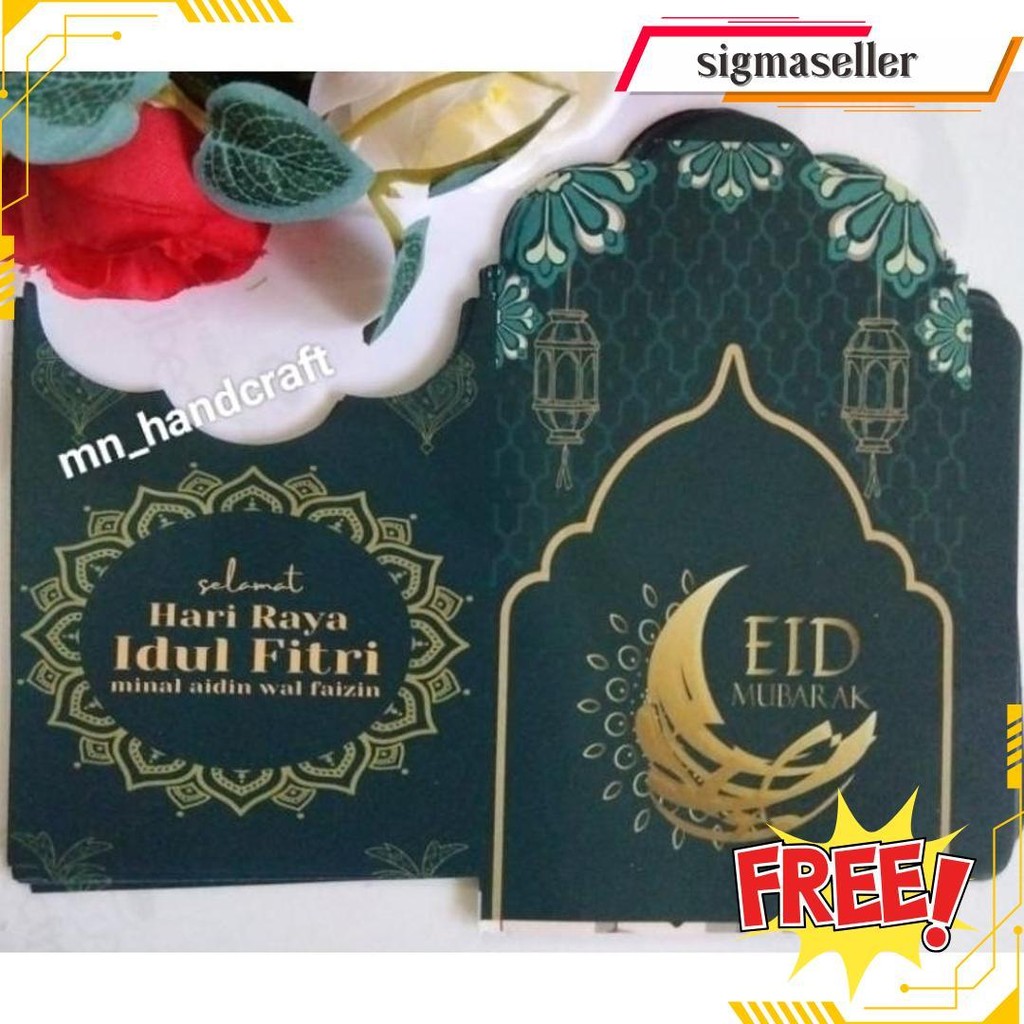 

( 100 Lembar) Belum Di Lem, Amplop Lebaran Medium Motif Muslim, Free Plastik Cod