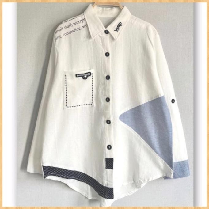 Atasan Kemeja Wanita Putih Katun Linen Terlaris