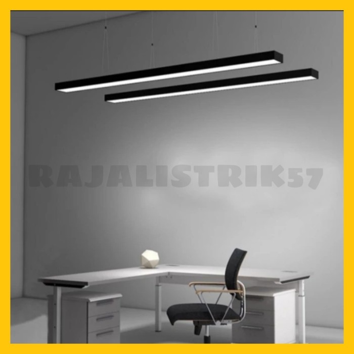 NEW Lampu gantung balok office kosongan TL T8 Kap rumah lampu hitam