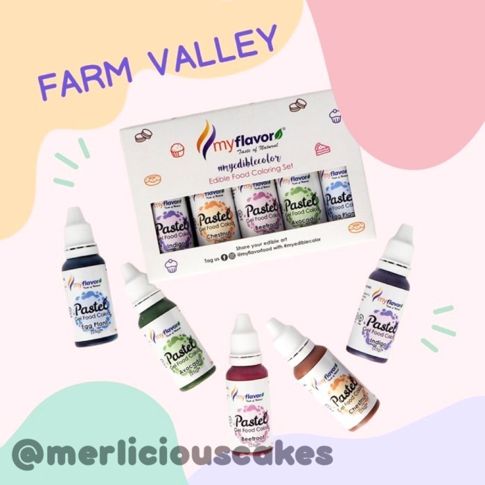 

_^_^_^] My Flavor Farm Valley Pastel Gel Food Color Set Food Colour