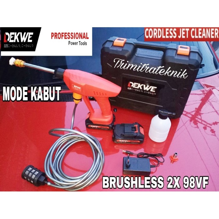 2 Baterai 2X98Vf Cordless Jet Cleaner Dekwe Dk301 Brushless Motor
