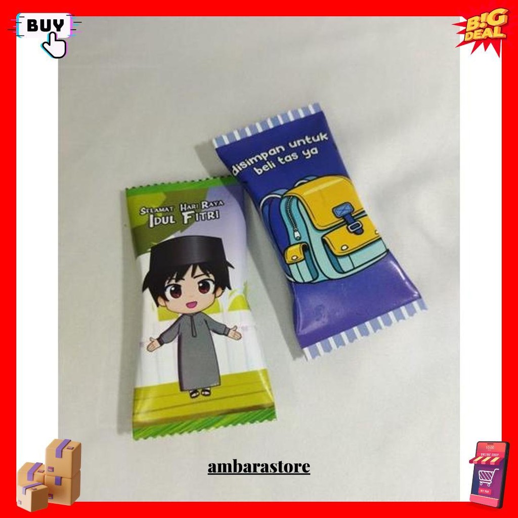 

(Isi 100Pcs) Amplop Lebaran Model Permen Siap Pakai 100Pcs Angpao Uang Thr Idul Fitri Parcel Snack Hari Raya Original Produk