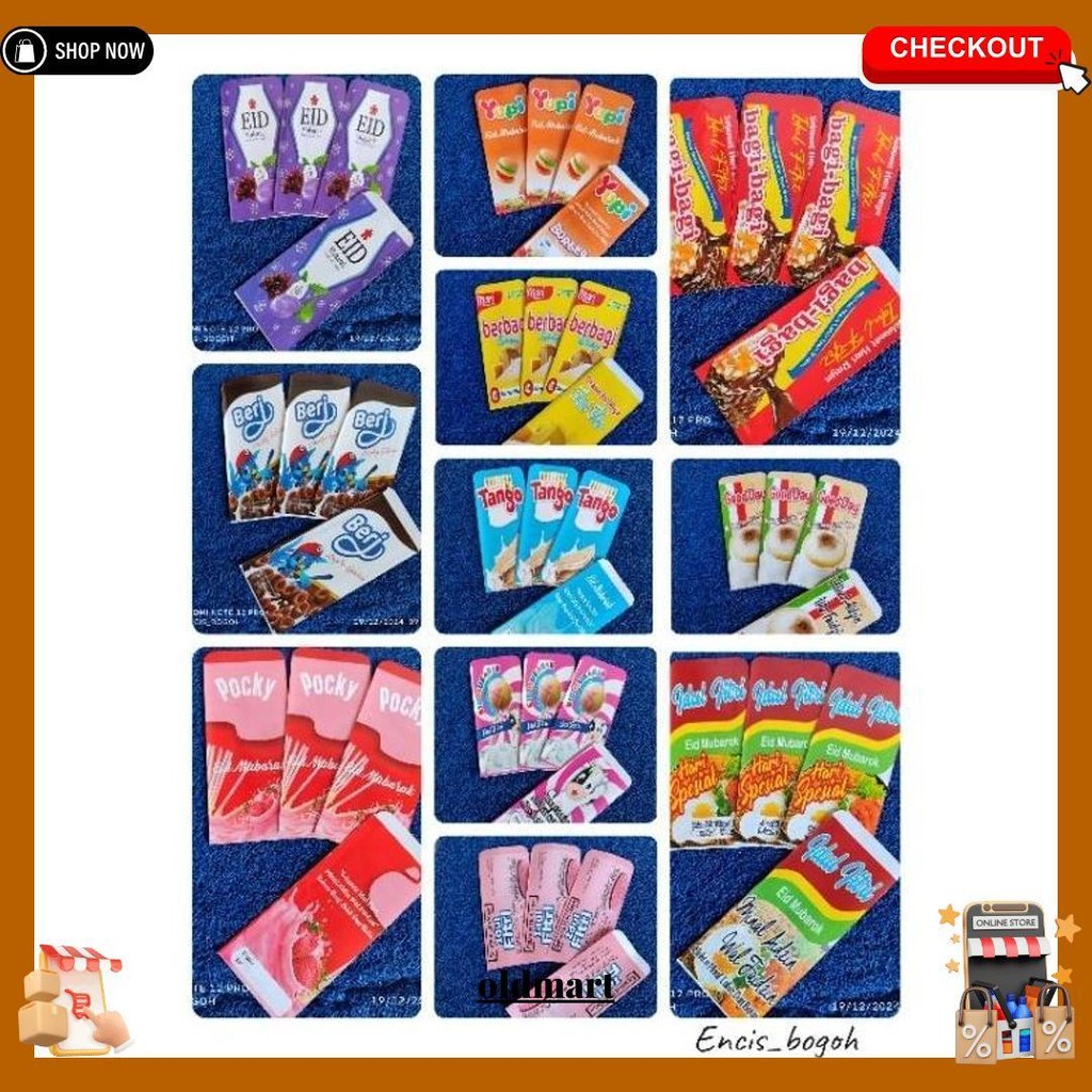 

[Jadian] Amplop Lebaran Tema Snack |Snack Resto Versi Panjang Isi 10 Pcs Cod